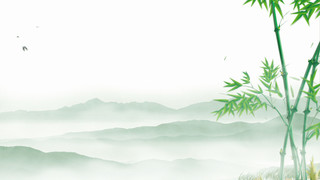 中国风水墨墨绿色系山水墨画GIF动态图竹子背景